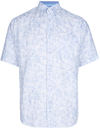 Blue Harbour Pure Linen Easy to Iron Floral Shirt