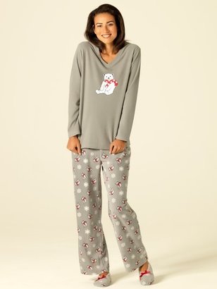 M&Co Polar bear print fleece pyjamas