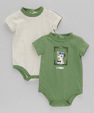 Baby Starters Green Dog Bodysuit Set