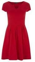 Dorothy Perkins Womens Tall Red notch neck dress- Red