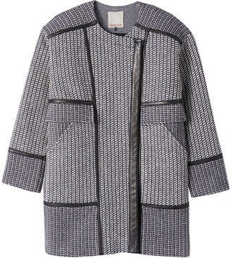Rebecca Taylor Tweed & Leather Coat