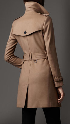 Burberry Mid-Length Wool Cashmere Trench Coat