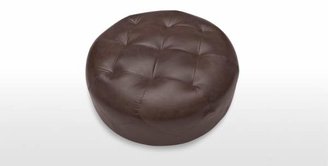 Scott Large Round Ottoman, Vintage Brown Premium Leather