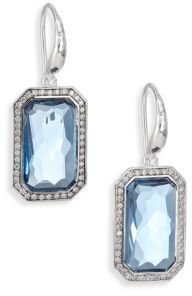 Ippolita Stella London Blue Topaz, Diamond & Sterling Silver Rectangle Drop Earrings