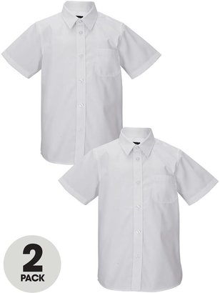 Top Class Boys Short Sleeved Premium Non Iron Shirts (2 pack)