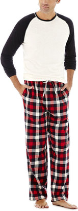 JCPenney Stafford Plaid Flannel Pajama Set-Big & Tall