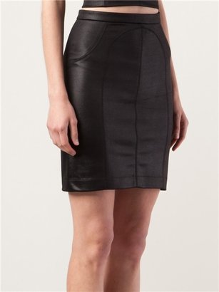 Alexander Wang T By Shiny Fitted Skirt