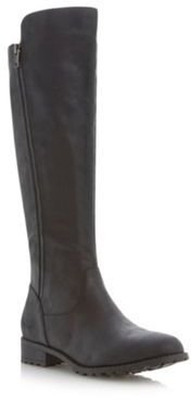 Roberto Vianni Black cleated sole double zip knee high boot