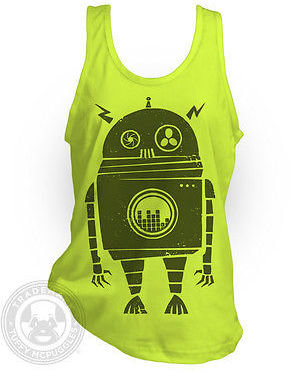 American Apparel EQ ROBOT 60s Vintage old tin toy BB408 Poly/Cotton Tank Top NWT