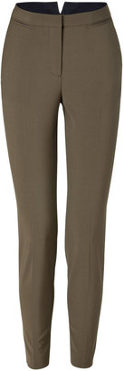 Paul Smith Olive Green Pants with Contrast Zipper Detail