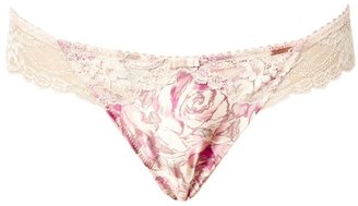 Marks and Spencer Rosie for Autograph Damask Rose Print Mini Brazilian Knickers with Silk