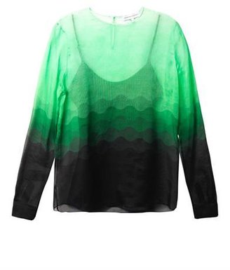 Jonathan Saunders Curzon ombré wave-print blouse