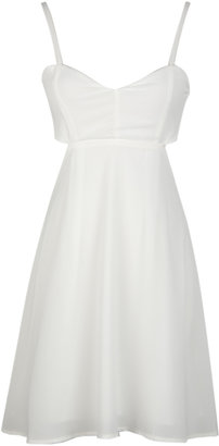 Choies White Cami Skater Dress with Cut Out Back