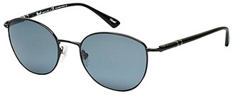 Persol PO2421S 522/4N Oval Metal Photochromatic Polarised Sunglasses, Shiny Black