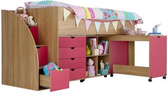 Kidspace Milo Mid Sleeper Kids Bed Frame with Storage Steps