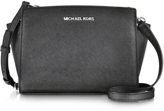 Michael Kors Selma Black Saffiano Leather Medium Messenger Bag