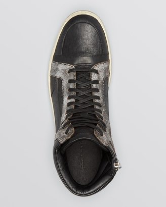 John Varvatos Collection Mac Leather Panel High Top Sneakers