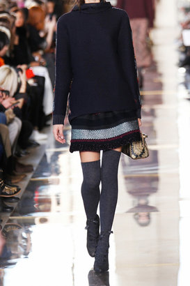Tory Burch Danielle striped wool-blend mini skirt