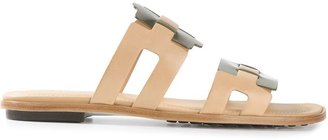 Tod's metallic panel sandals