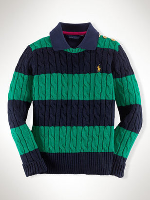 Ralph Lauren Rugby-Striped Cotton Sweater