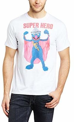 Sesame Street Men's 17. Super Hero Grover Crew Neck Short Sleeve T-Shirt