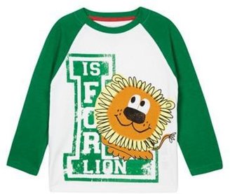 Bluezoo Boy's green 'L is for Lion' printed t-shirt