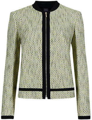 Marks and Spencer M&s Collection Cotton Rich Zipped Front Tweed Jacket