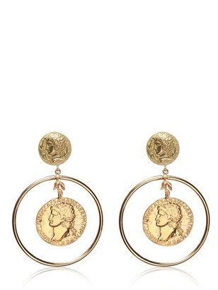 Dolce & Gabbana Gold Plated Coin Pendant Earrings