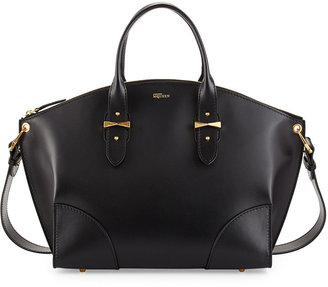 Alexander McQueen Legend Leather Zip Satchel Bag, Black