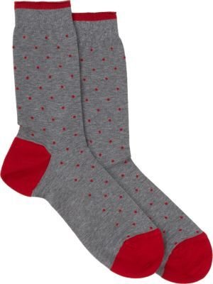 Barneys New York Dotted Mid-Calf Socks