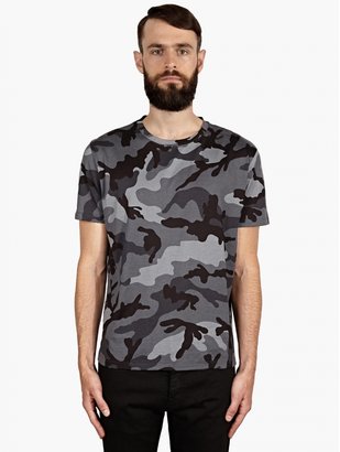 Valentino Men's Grey Camouflage Cotton T-Shirt