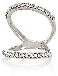 River Island Womens Silver tone encrusted knuckle ring