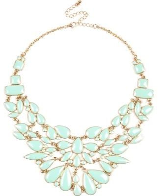 River Island Green enamel statement necklace