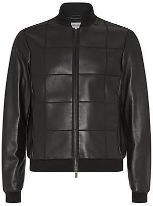 Armani Collezioni Leather Bomber Jacket