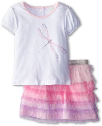 Le Top Dragonfly Dreams Shirt and Skirt/Shorts with Tiered Tulle Ruffles Dragonfly (Toddler/Little Kids)