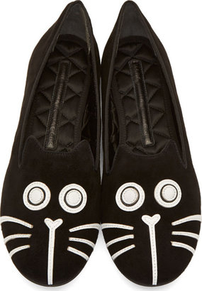 Marc by Marc Jacobs Black Nubuck Cat Loafers