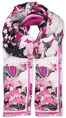 Roberto Cavalli Floral silk scarf