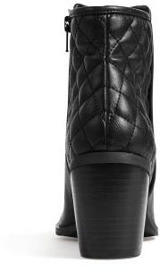 Next Black Quilted Block Heel Ankle Boots