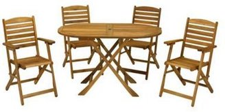Debenhams Acacia wood 'Richmond' oval table and 'Atlantic' chairs set