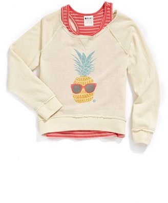 Roxy 'Neon Echo' Sweatshirt (Toddler Girls, Little Girls & Big Girls) (Online Only)