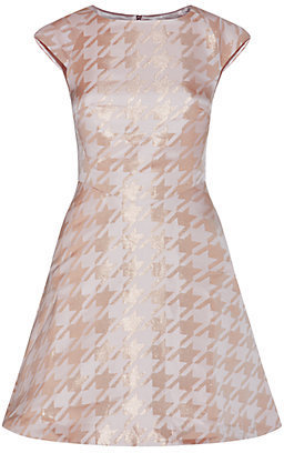 Ted Baker Isslay Metallic Houndstooth Dress