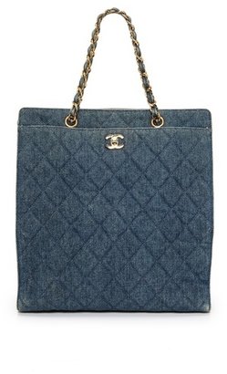 WGACA What Goes Around Comes Around Chanel Quilted Denim Tote