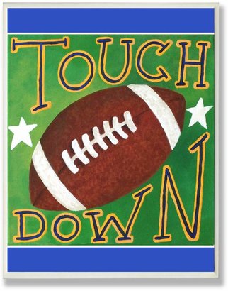 Stupell Industries The Kids Room by Stupell Touchdown Football on Green Rectangle Wall Plaque
