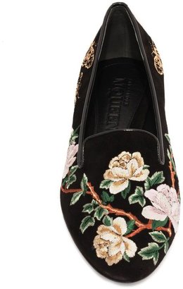 Alexander McQueen Floral Butterfly Embroidered Slipper