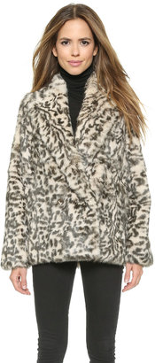 Theory Sociable Lianamar Leopard Fur Coat