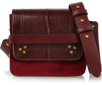 Jerome Dreyfuss Nicolas watersnake, suede and leather shoulder bag