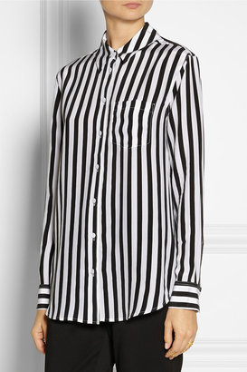 Equipment Reese striped washed-silk shirt
