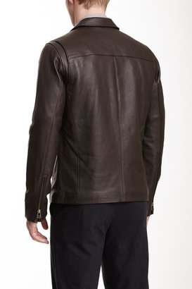 Vince Zip Leather Biker Jacket