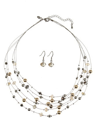 Marks and Spencer M&s Collection Assorted Bead Multi-Row Necklace & Earrings Set