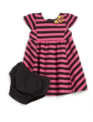 DKNY Infant's Two-Piece Striped Dress & Bloomers Set